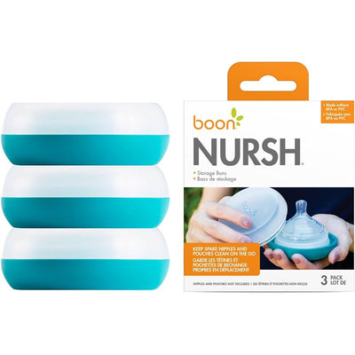 Boon NURSH Storage Buns 3-pack for baby nipple and pouch storage