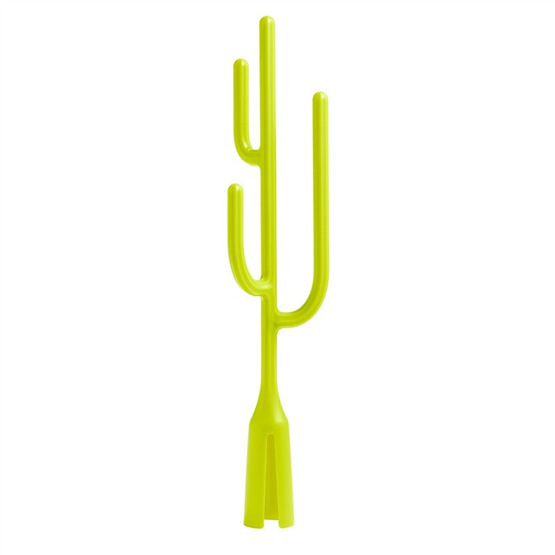 Boon POKE & STEM Drying Rack accessory in bright yellow cactus shape for drying bottle parts.