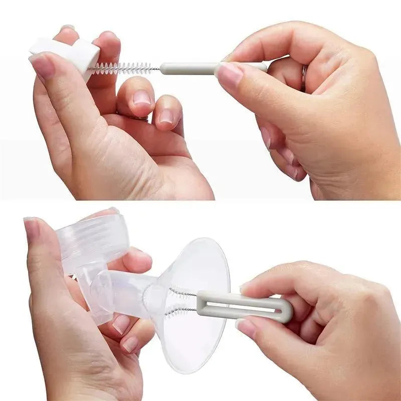Boon Portable Bottle Brushes, Breast Pump Cleaning & Drying Set, Compact Tarvel Size Drying Rack and Bottle Brushes Set Image 5