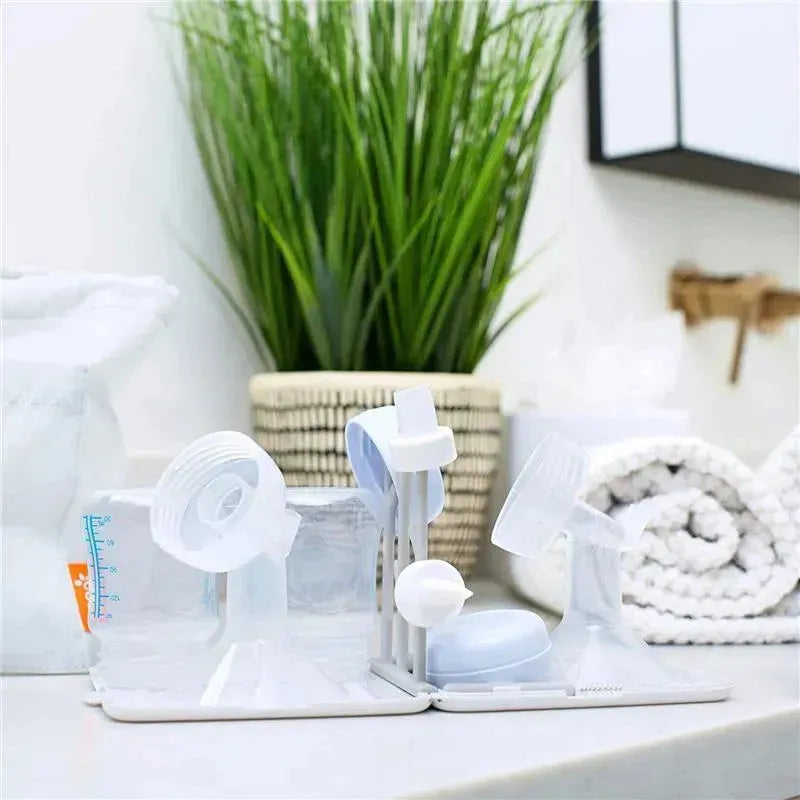 Boon Portable Bottle Brushes, Breast Pump Cleaning & Drying Set, Compact Tarvel Size Drying Rack and Bottle Brushes Set Image 6