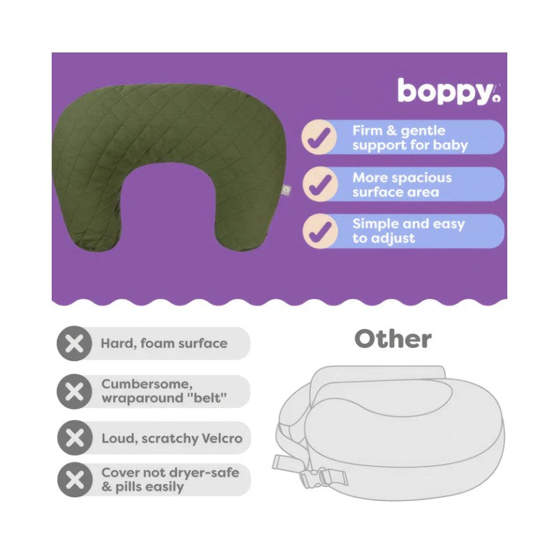 Boppy Nursing Pillow Luxe - Moss Quilted Image 6