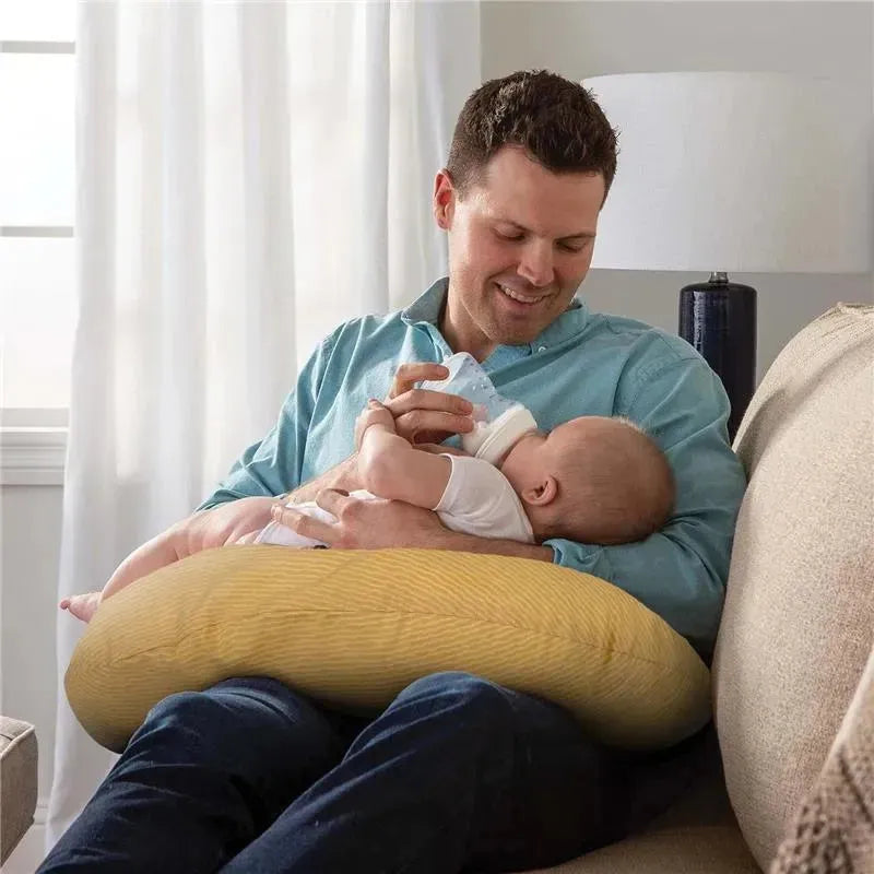 Boppy - Nursing Pillow Support with Removable Cover, Machine Washable, Ochre Striated Image 2