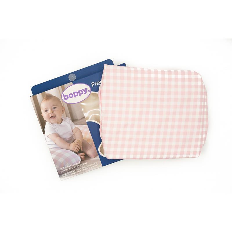 Boppy - Pillow Cover, Pink/White Jumbo Plaid Image 2