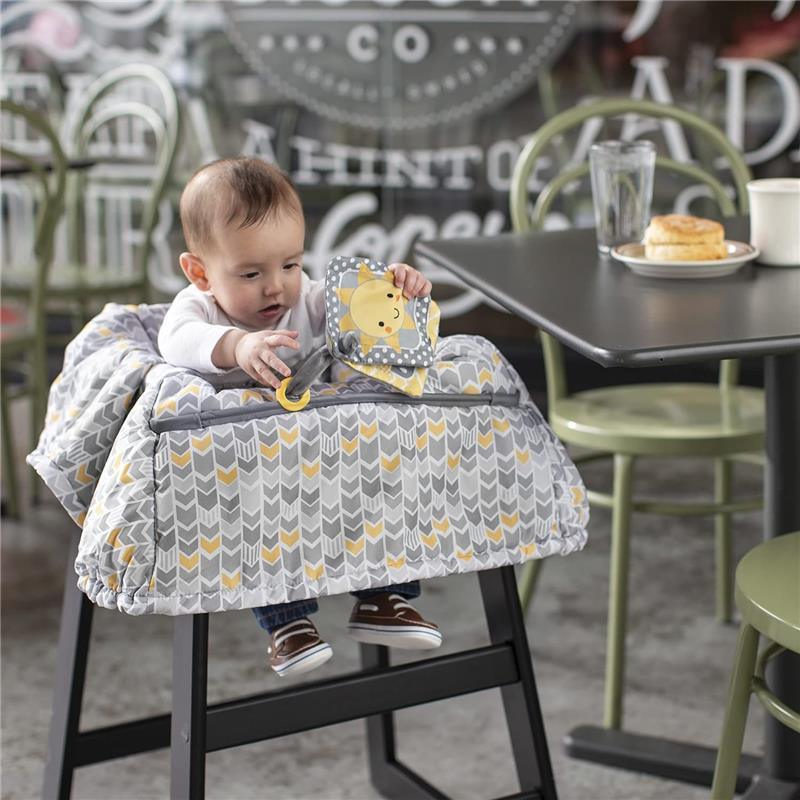 Boppy - Shopping Cart and High Chair Cover, Sunshine Yellow and Gray Chevron with Changeable SlideLine and Seatbelt Image 3