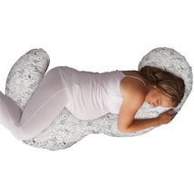 Boppy - Slipcovered Total Body Pregnancy Pillow, Gray Scattered Leaves Image 1