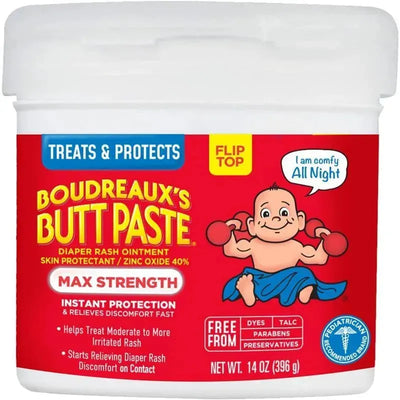 Boudreaux's Baby Butt Paste Diaper Rash Ointment | Maximum Strength | 14 Oz. Jar Image 1