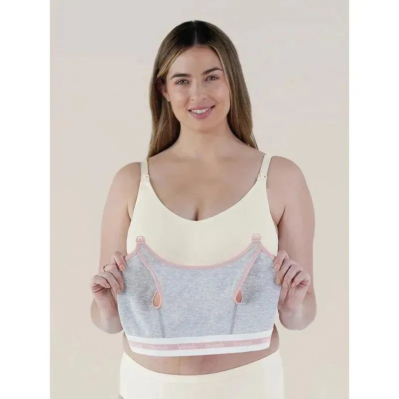 Bravado - Clip & Pump Hands-Free Nursing Accessory 17D Xl Dove Heather Image 2