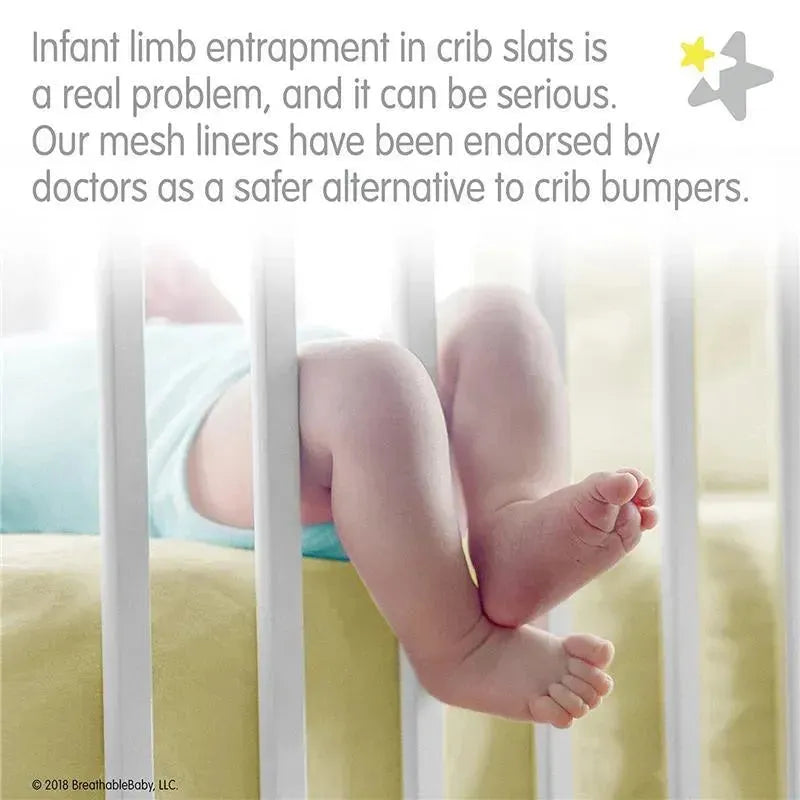 BreathableBaby - Classic Breathable Mesh Crib Liner, Gray Image 4