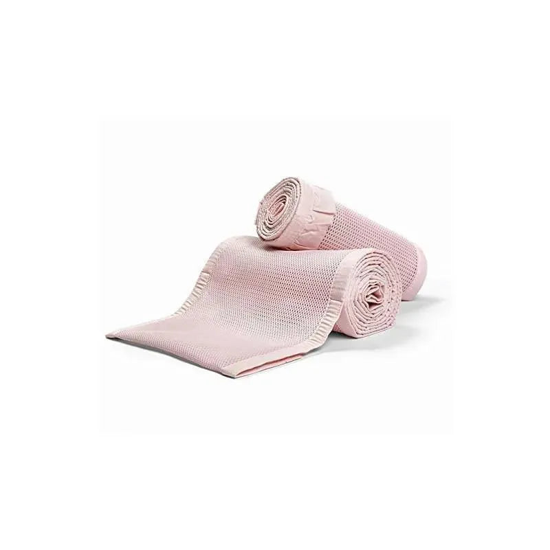 BreathableBaby - Breathable Mesh Crib Liner, Deluxe Ruffle Collection, Blush Image 3