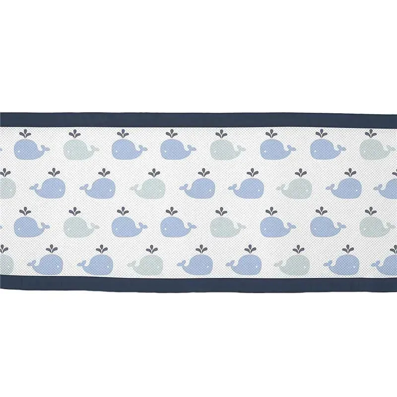 BreathableBaby - Classic Breathable Mesh Crib Liner, Little Whale Navy Image 6