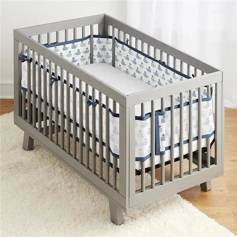 BreathableBaby - Classic Breathable Mesh Crib Liner, Little Whale Navy Image 7