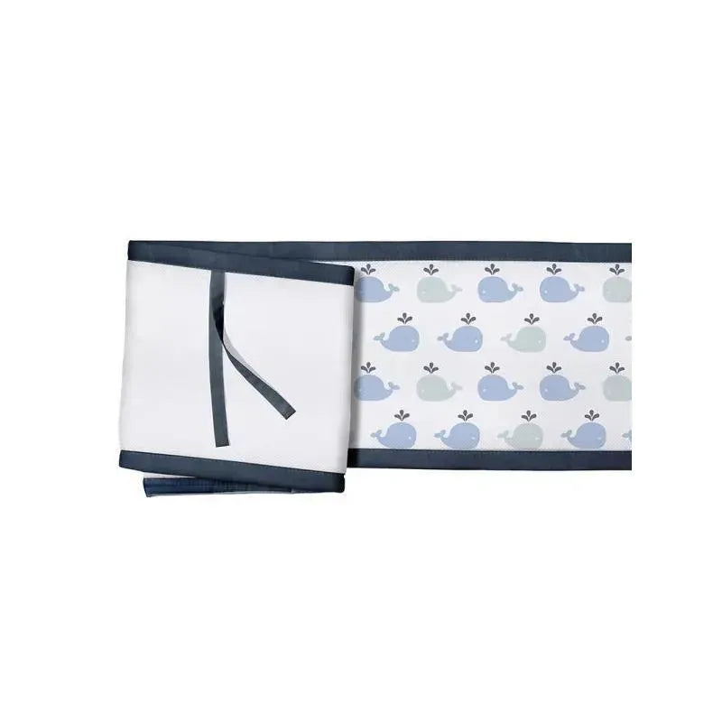 BreathableBaby - Classic Breathable Mesh Crib Liner, Little Whale Navy Image 3