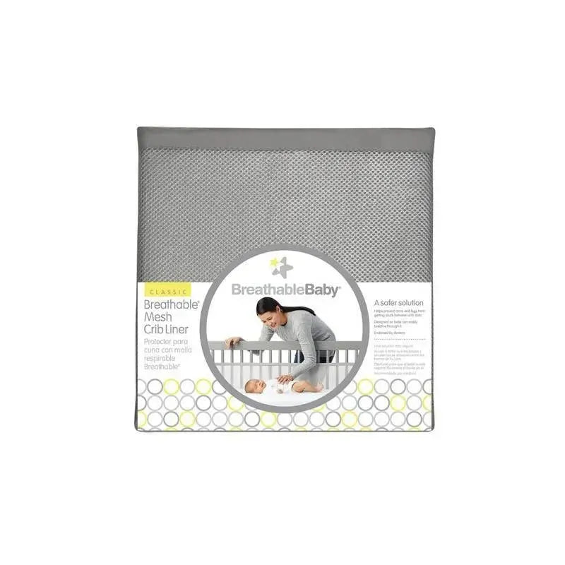 BreathableBaby - Classic Breathable Mesh Crib Liner, Little Whale Navy Image 5