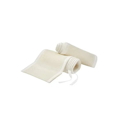 Classic Breathable Mesh Crib Liner in ecru color, featuring a breathable design and ties for secure attachment.