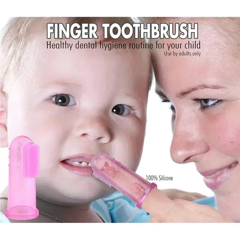 Brilliant Baby - Finger Toothbrush, 3 Months Old and Up, Pink/Clear, 2 Brush Set Image 7