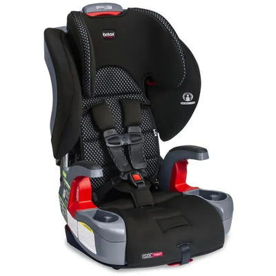 Britax Grow With You Clicktight Harness Booster Car Seat in Cool Flow Gray, featuring adjustable headrest and side wings.