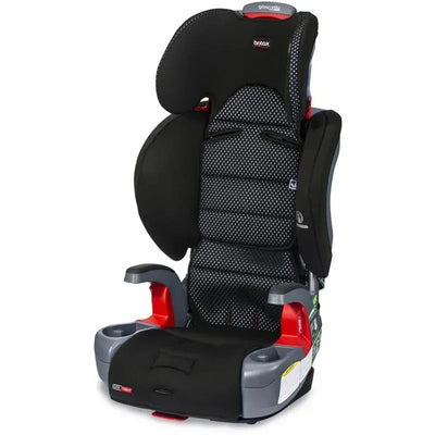 Britax Grow With You Clicktight Harness Booster Car Seat in Cool Flow Gray, featuring side wings and padded seating.