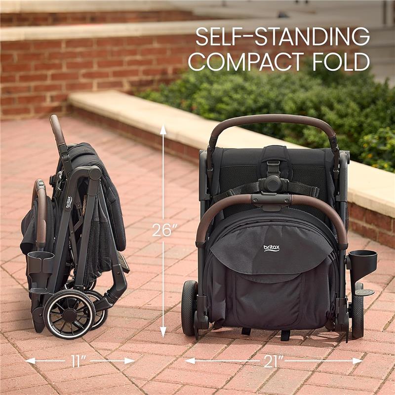 Britax - Juniper Compact On-The-Go Stroller, Raven Black Image 7