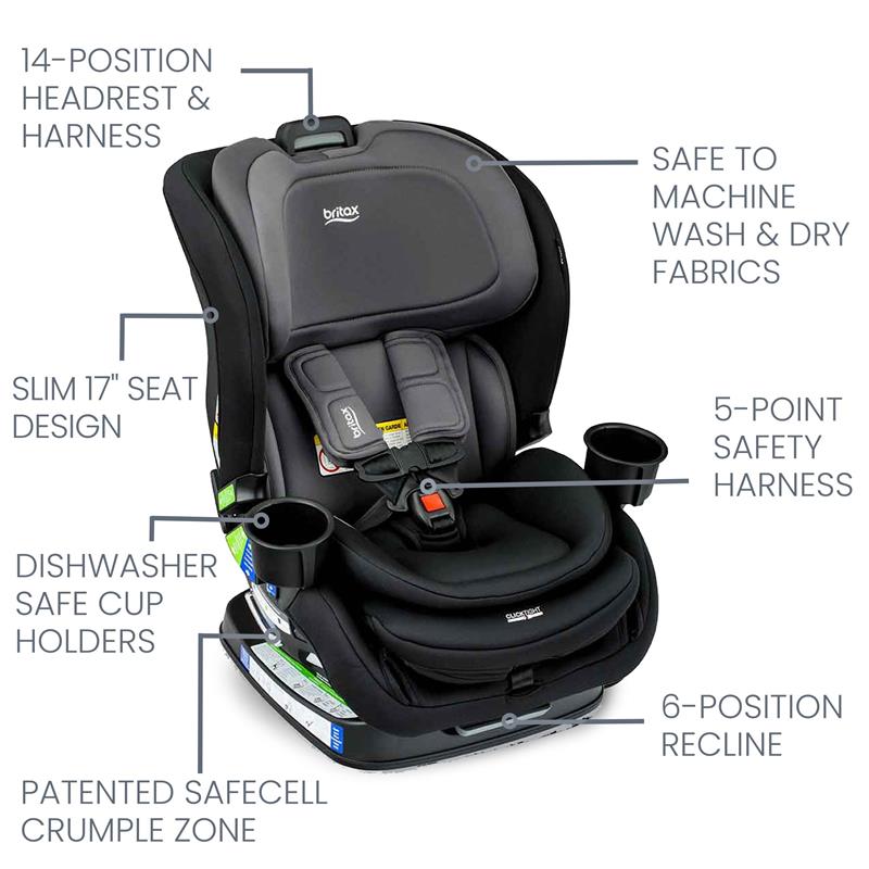 Britax - Poplar Convertible Car Seat, Stone Onyx Image 3