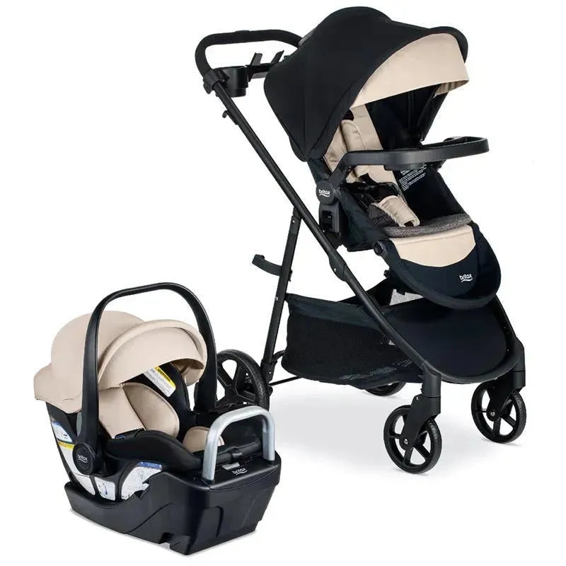 Britax Willow Brook S + Travel System with Alpine Anti-Rebound Base - Sand Onyx Image 1