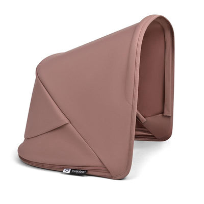 Dusty pink Bugaboo Fox 5 Renew/Kangaroo sun canopy, designed to provide shade for a stroller.