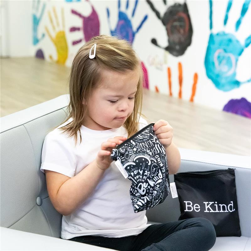 Bumkins 2Pk Reusable Sandwich & Snack Bags, Be Kind Image 3