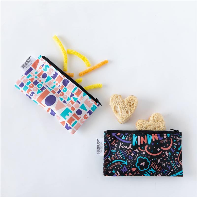 Bumkins 2Pk Reusable Snack Bags Born This Way Kindness Image 2