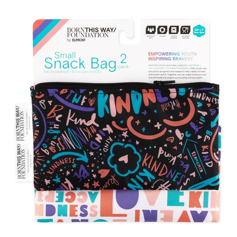 Bumkins 2Pk Reusable Snack Bags Born This Way Kindness Image 6