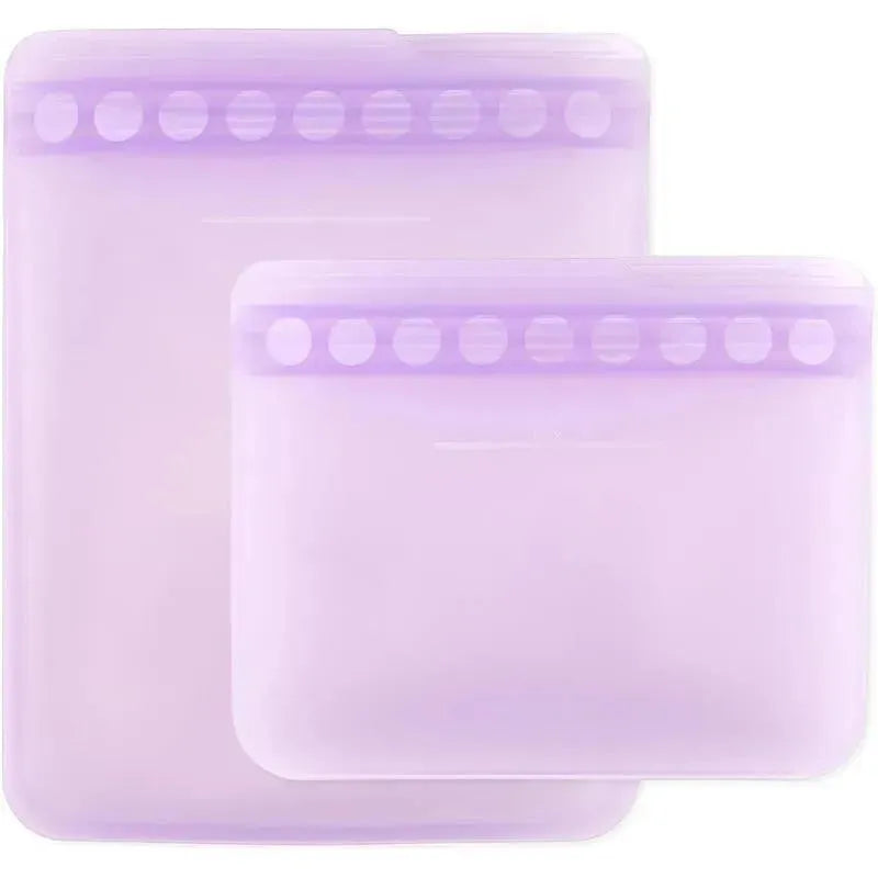 Bumkins - 2Pk Silicone Flat Reusable Bag, Lavender Image 1