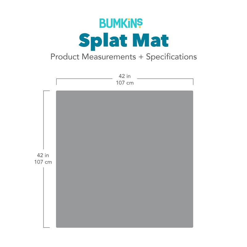 Bumkins Baby Splat Mat for Under High Chair, Born This Way Be Kind Black Image 7