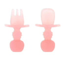 Bumkins - Baby Utensils Set, Chewtensils Silicone, Pink Jelly Image 1