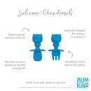 Bumkins Baby Utensils Set, Chewtensils Silicone Spoons for Dipping, Batman Blue Image 6