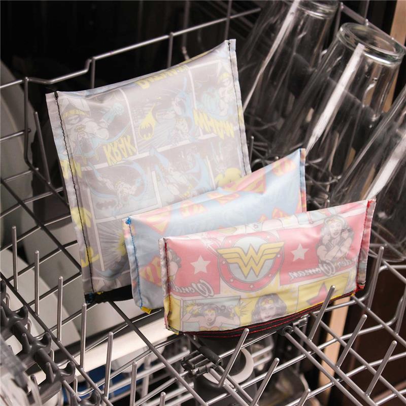 Bumkins DC Comics Reusable Snack Bag, Large, Batman Image 5