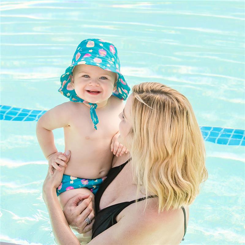 Bumkins Reusable Swim Diaper and Hat, UPF +50, Mermaids Image 4