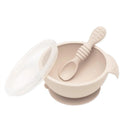 Bumkins Silicone First Feeding Set with Lid and Spoon - Sand Image 1