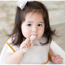 Bumkins Silicone First Feeding Set with Lid and Spoon - Sand Image 2