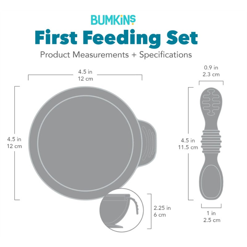 Bumkins Silicone First Feeding Set with Lid and Spoon - Sand Image 8