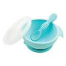 Bumkins - Silicone First Feeding Set with Lid & Spoon, Blue Os Image 1