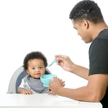 Bumkins - Silicone First Feeding Set with Lid & Spoon, Blue Os Image 2
