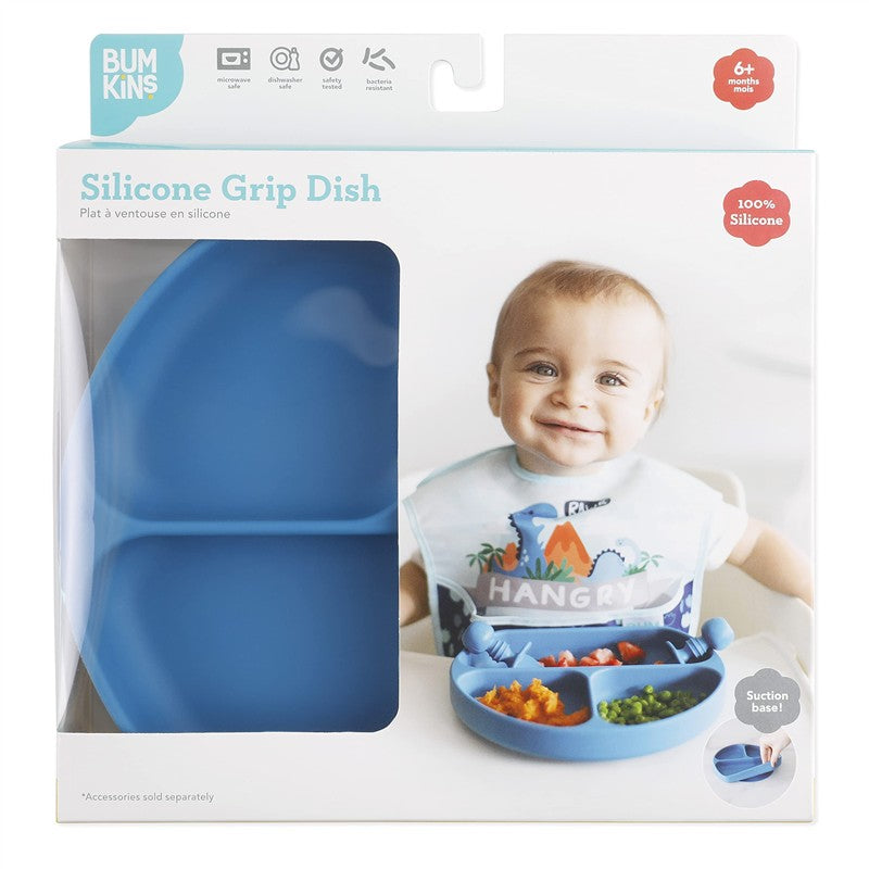 Bumkins Silicone Grip Dish - Dark Blue Image 6