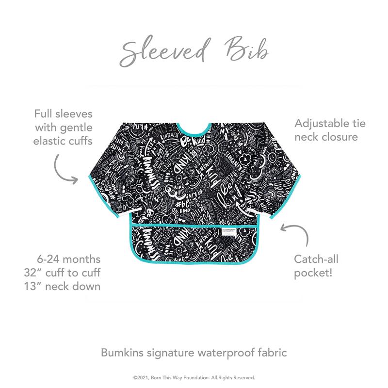 Bumkins Sleeved Bib for Girl or Boy Feeding, Born This Way Image 4