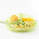 Bumkins - Toddler and Baby Suction Plate, Silicone Divided Grip Dish, Green Jelly Image 2