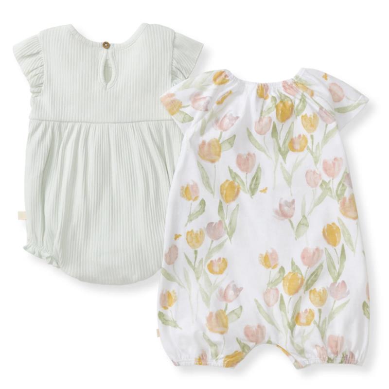 Burts Bees 2Pk Tulip Field Bubble Romper Set Image 3