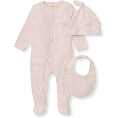 Burts Bees - 3Pk Jumpsuit, Hat & Bib Set, Ranunculus Image 1