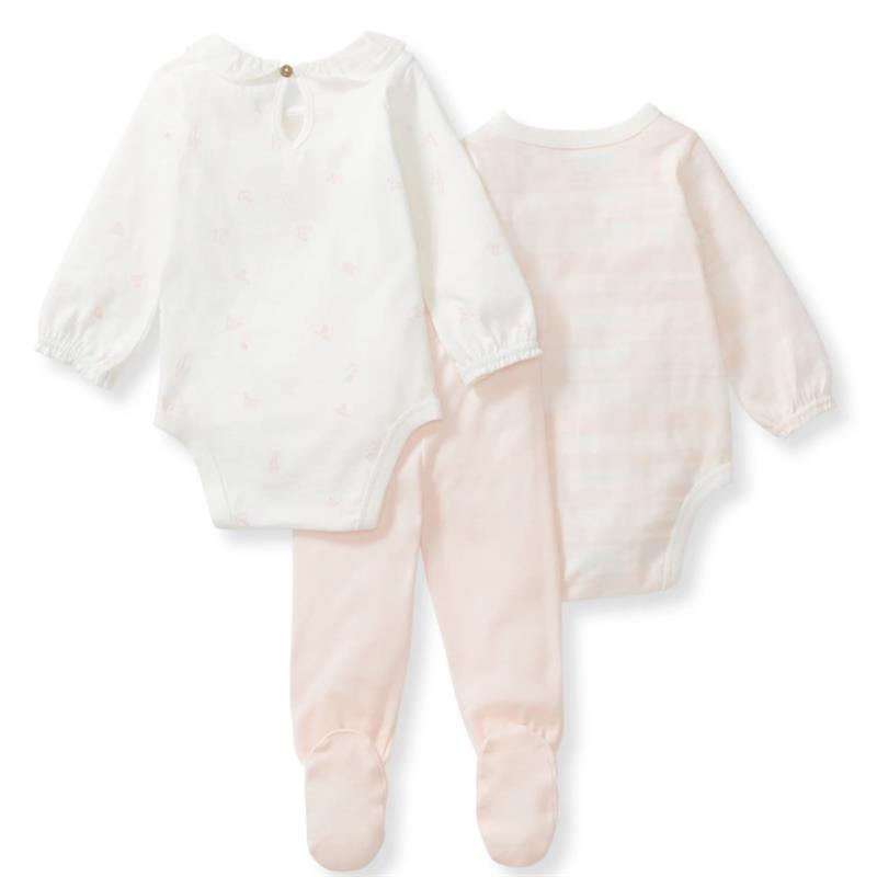 Burts Bees 3Pk Origami Baby Girl Bodysuit & Pants Set Image 3