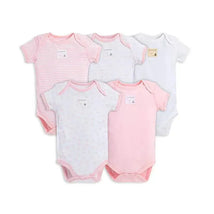 Burt's Bees 5-Pack Short Sleeve Bodysuits, Blossom Image 1