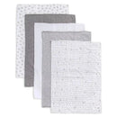 Burt's Bees - 5 Pk Burp Cloth, Heather Grey, One Size Image 1