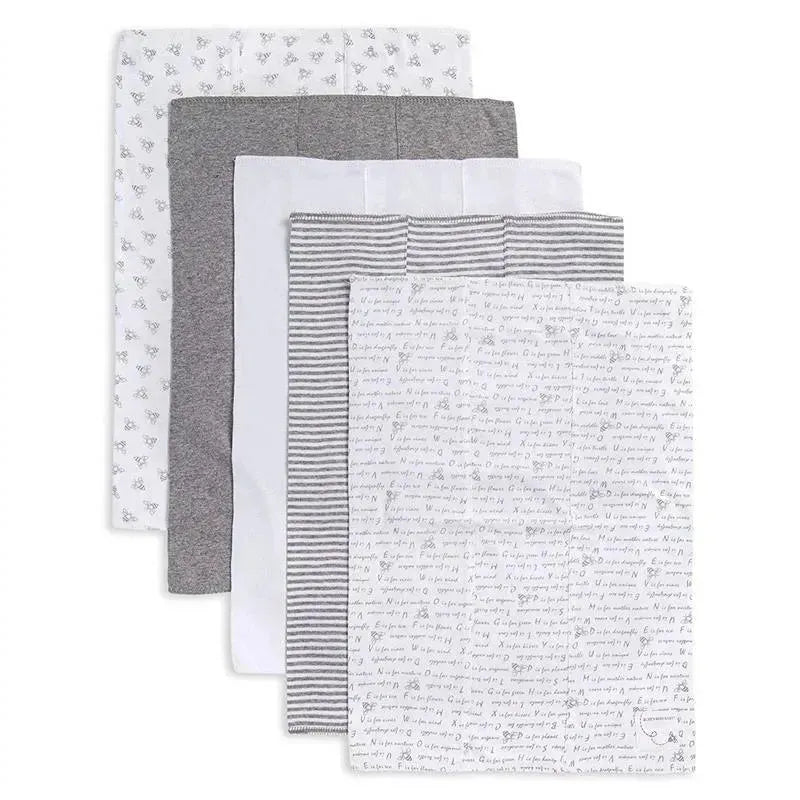 Burt's Bees - 5 Pk Burp Cloth, Heather Grey, One Size Image 1