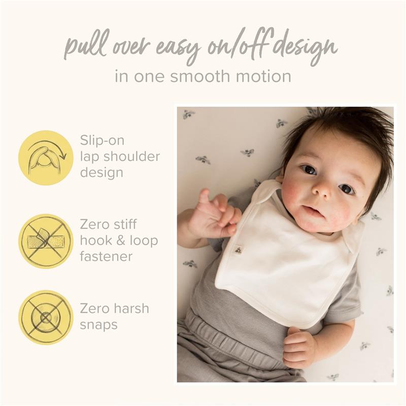 Burt's Bees 5Pk Baby Bibs 100% Organic Cotton Teething Drool Bibs