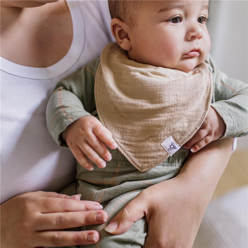 Burts Bees 5Pk Organic Cotton Baby Bandana Bibs, Ash